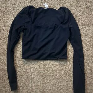 Black Long Sleeve Women's Top Cropped